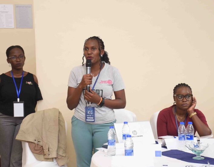 Participants of the Business Incubator Discussions speak during a QA.